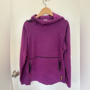Melanzana Micro Grid Fleece Hoodie Men's Medium Purple Eggplant Fleece